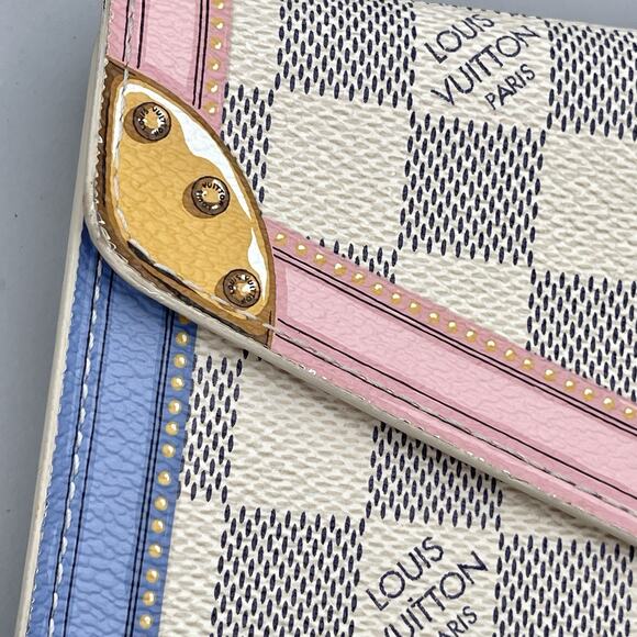 Louis Vuitton Damier Azur Summer Trunk Portefeuille Sarah Long Wallet - Picture 3 of 16